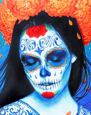 paint by numbers kit Aesthetic Sugar Skull Woman - Custom paint by number