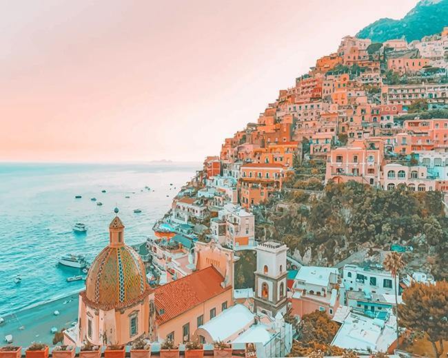 Amalfi Coast Italy - Cities Paint By Number - Paint by numbers for adult