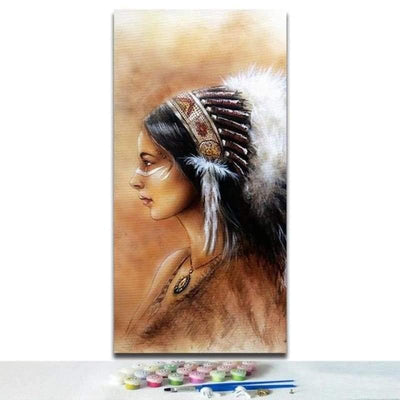 paint by numbers kit American Indian 5 - Custom paint by number