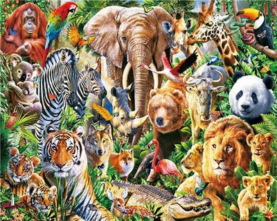 paint by numbers kit Animals Family 4 - Custom paint by number