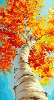 paint by numbers kit Autumn Trees - Custom paint by number