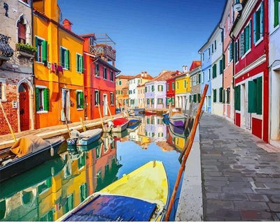 paint by numbers kit Burano Venice - Custom paint by number
