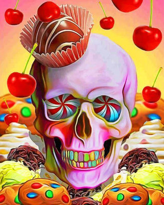 paint by numbers kit Candy Skull - Custom paint by number