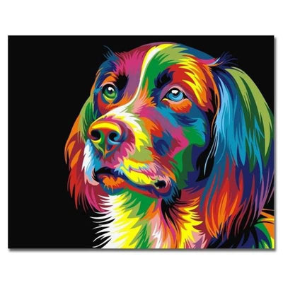 paint by numbers kit Colored Dog - Custom paint by number