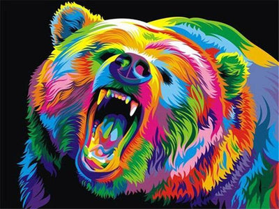 paint by numbers kit Colour Pop Series - Bear - Custom paint by number