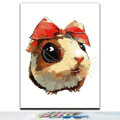 Cute Guinea Pig Paint by Numbers Adult Flowers Pet Paint by Number for Wall  Decor Animal Art Paint by Numbers for Adults Beginner Oil Painting Kits