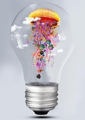 paint by numbers kit Electric Jellyfish - Custom paint by number