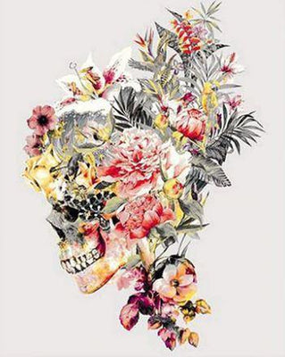 paint by numbers kit Floral Skull - Custom paint by number