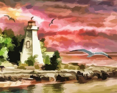 paint by numbers kit Lighthouse 17 - Custom paint by number