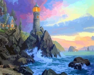 paint by numbers kit Lighthouse 21 - Custom paint by number