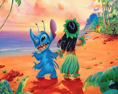 paint by numbers kit Lilo And Stitch - Custom paint by number