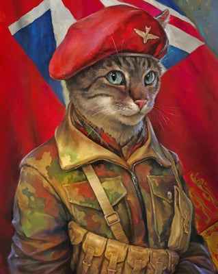 paint by numbers kit Military Cat Art - Custom paint by number