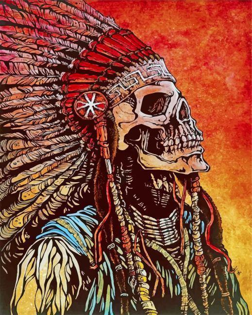 native american skull wallpaper