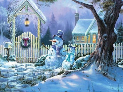 paint by numbers kit Snowy Town 12 - Custom paint by number