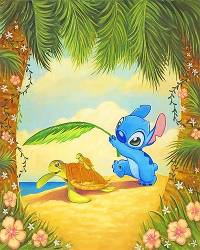 Happy Stitch - Animations Paint By Numbers - Painting By Numbers