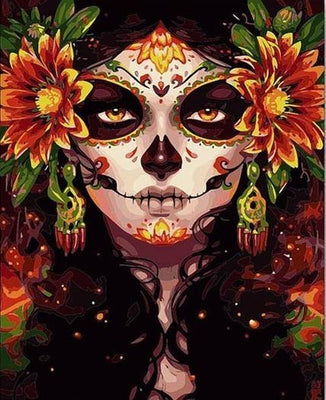 paint by numbers kit Sugar Skulls Woman - Custom paint by number