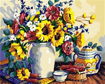 paint by numbers kit Sunflowers 5 - Custom paint by number