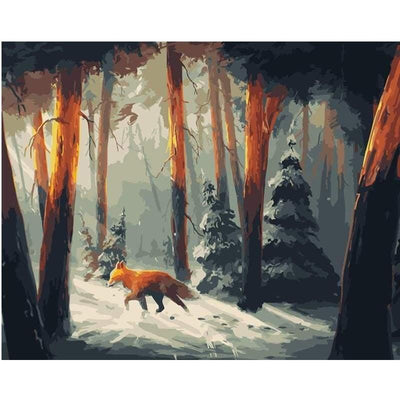 paint by numbers kit The Fox in the Wood - Custom paint by number