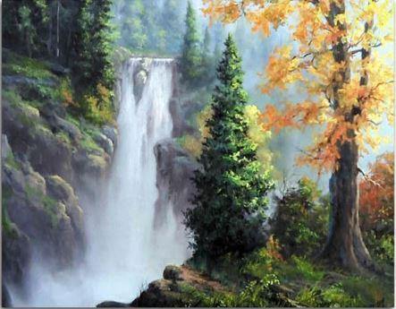 Paint by numbers for adults Tree at the Waterfall - Paint by