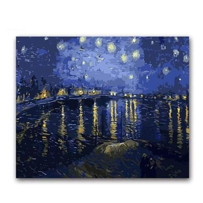 paint by numbers kit Vincent Van Gogh Under Bridge - Custom paint by number