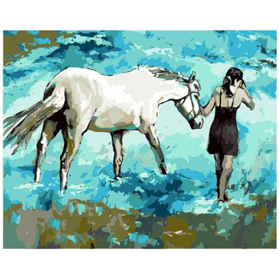 paint by numbers kit White Horse - Custom paint by number
