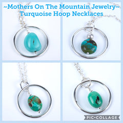 Turquoise Hoop Necklaces by Mothers On The Mountain Jewelry 