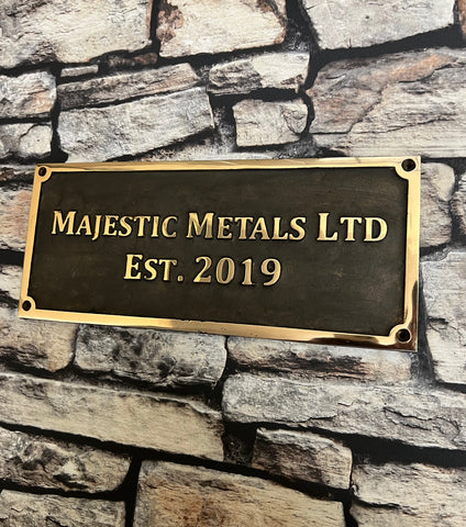 Decorative Bronze Business plaque