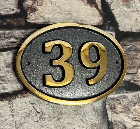 Cast House Number Signs gunmetal background