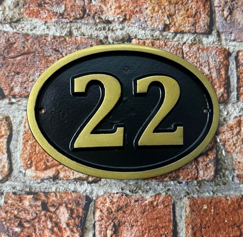 signes de numéro de maison finition or