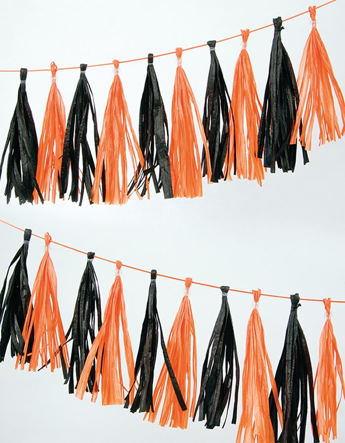 orange tassel garland