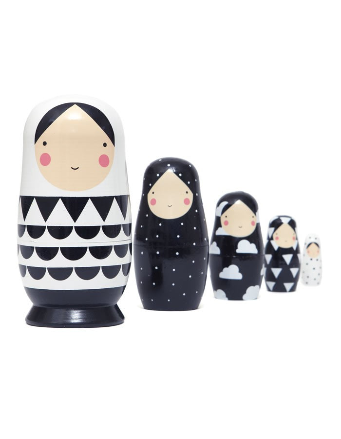 black and white russian dolls