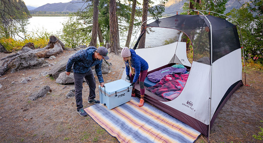 Setting up at the Campsite