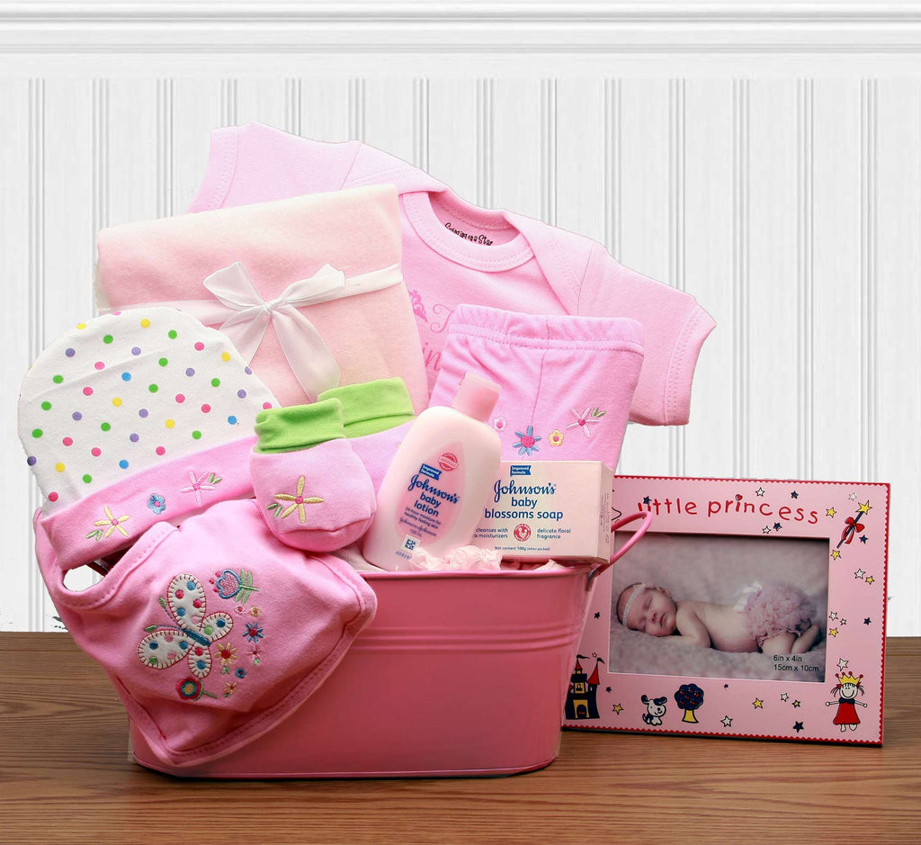 Welcome Home Baby Girl Pink Deluxe Gift Basket