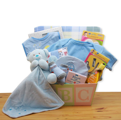 Beyond Classic Personalized Gift Basket for Boys | Storks.com | Unique Baby  Gifts & More