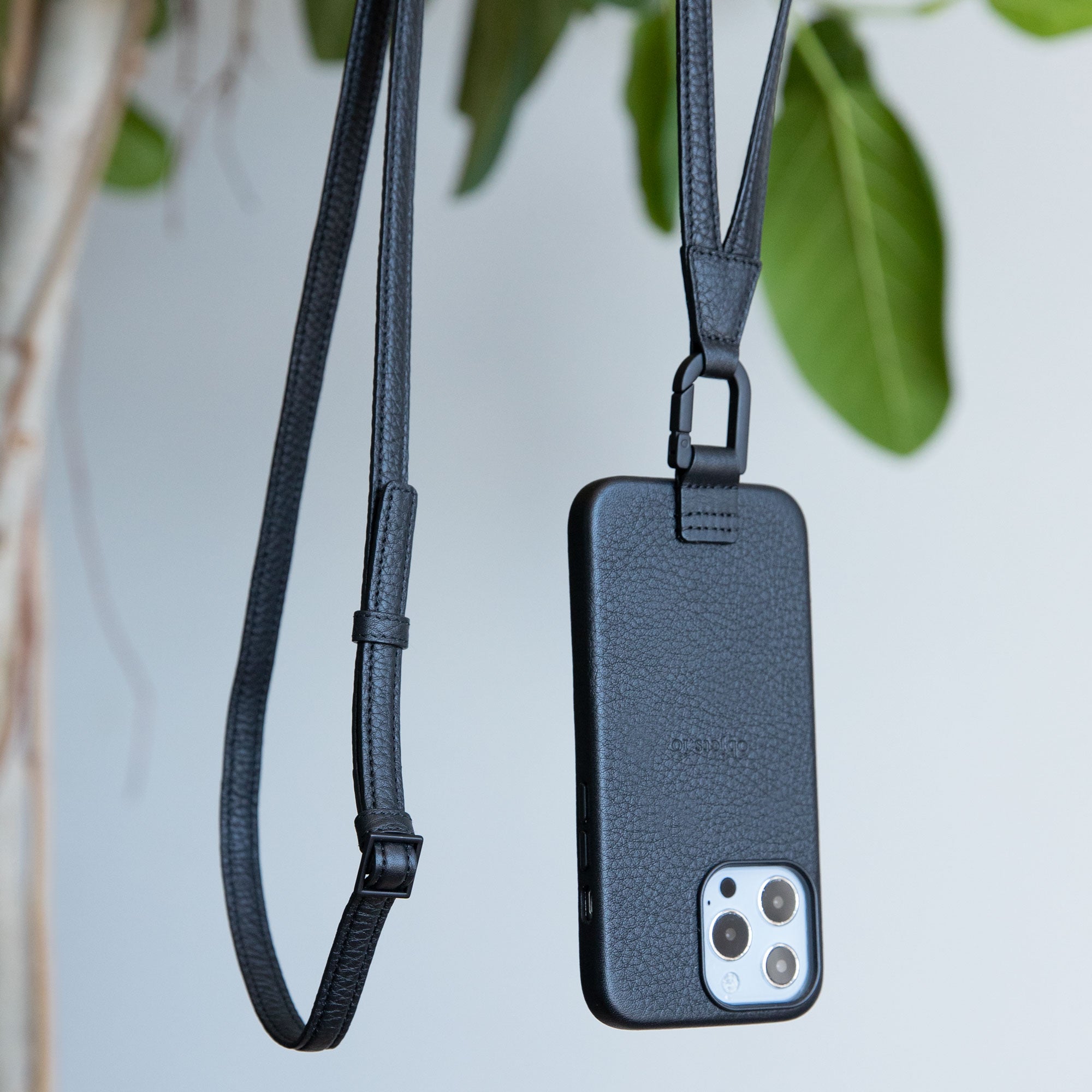 iPhone case with Adjustable Strap Accessory - Black