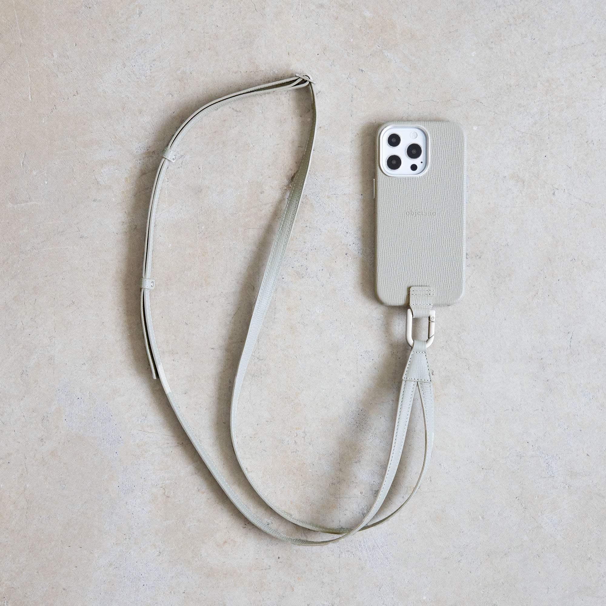 iPhone case with Adjustable Strap Accessory - White Beige