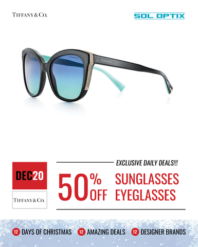 Tiffany & Co. blue sunglasses.