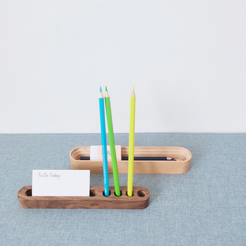 black walnut and beech wood stationary organisers