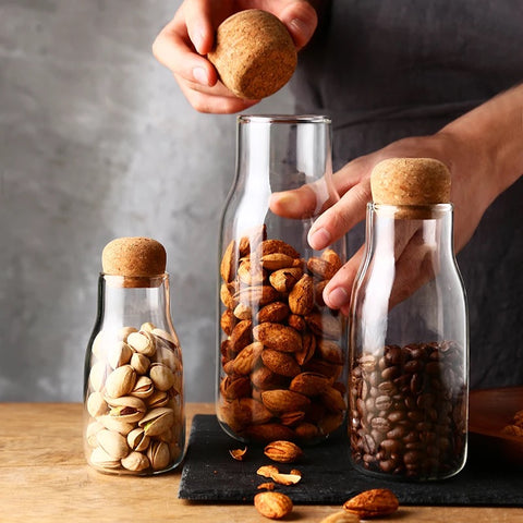 Kitchen Decor and Supplies Sealing Jar Coffee Powder Coffee Beans Glass Jar  Storage Jar Snack Sugar Dried Fruit Jar Dry Goods Glass Storage Jar 