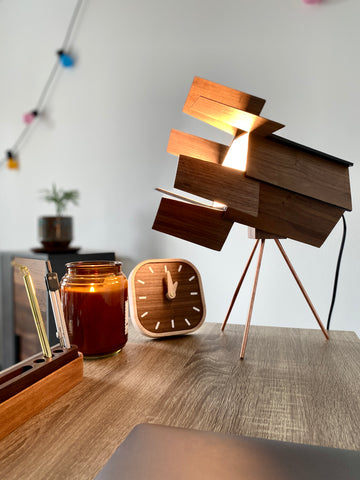 Industrial minimalist wooden lighting