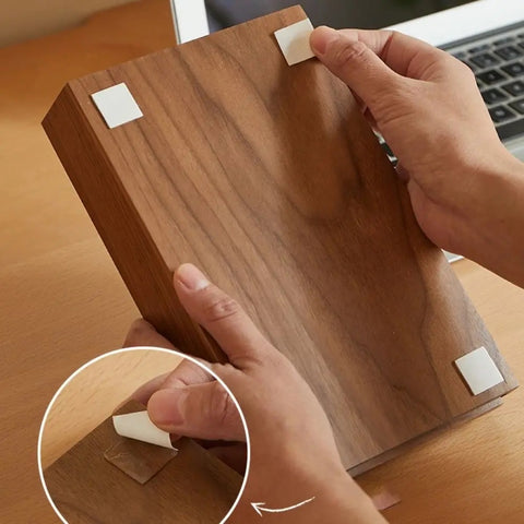 Attachable black walnut drawer sticks under your desk