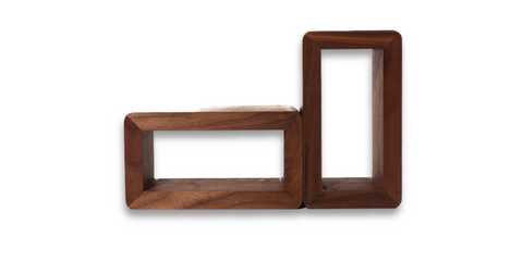 modern walnut wood monitor stand with modular legs