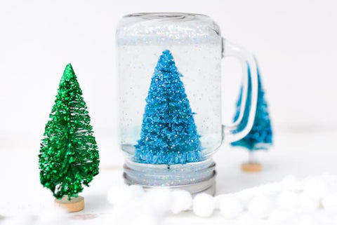 DIY snow globe made from a glass jar 