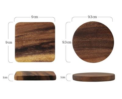 round and square handmade blank wooden coasters