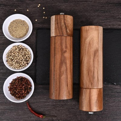 Acacia Wood Salt & Pepper Grinders  Wood & Ceramic Salt & Pepper Mills –  Wondrwood