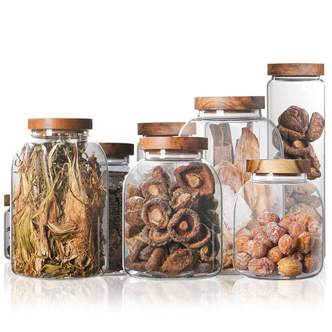 glass gallon jars with wood lid