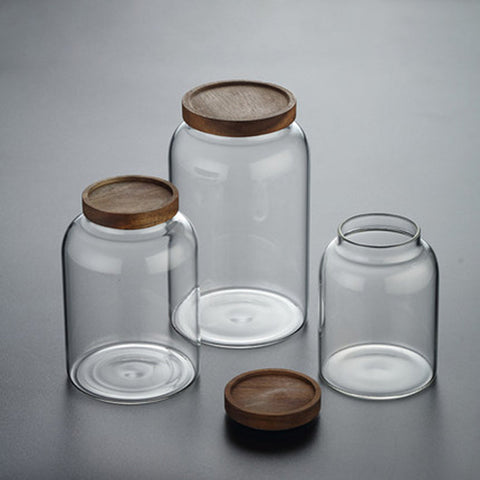 gallon glass jars with airtight wooden lid