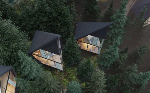 Peter Pichler geometric treehouse hotel in Italy