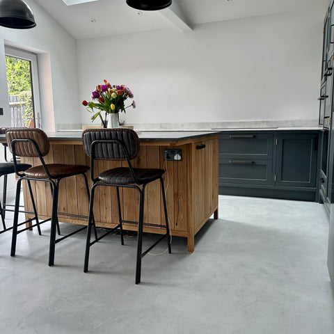 reclaimed wood kitchen island Oslo oil