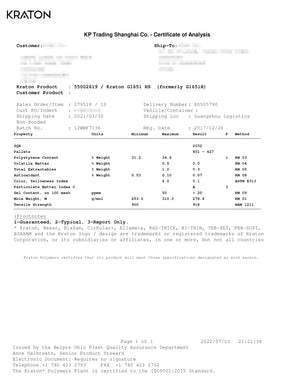  CERTIFICATE OF KRATON POLYMERS